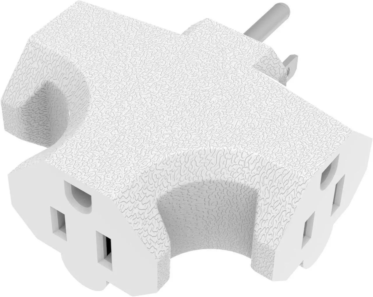 Alt view image 2 of 5 - Three Plug Outlet Adapter (T-Shaped), Electric Outlet Extender, Sideways Plug Adapter, Heavy Duty Ground Power Tap, UL Listed, White (4PACK)
