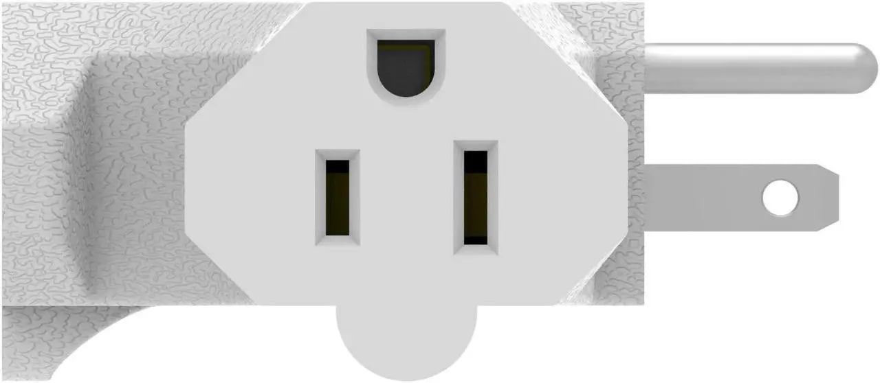 Alt view image 4 of 5 - Three Plug Outlet Adapter (T-Shaped), Electric Outlet Extender, Sideways Plug Adapter, Heavy Duty Ground Power Tap, UL Listed, White (4PACK)