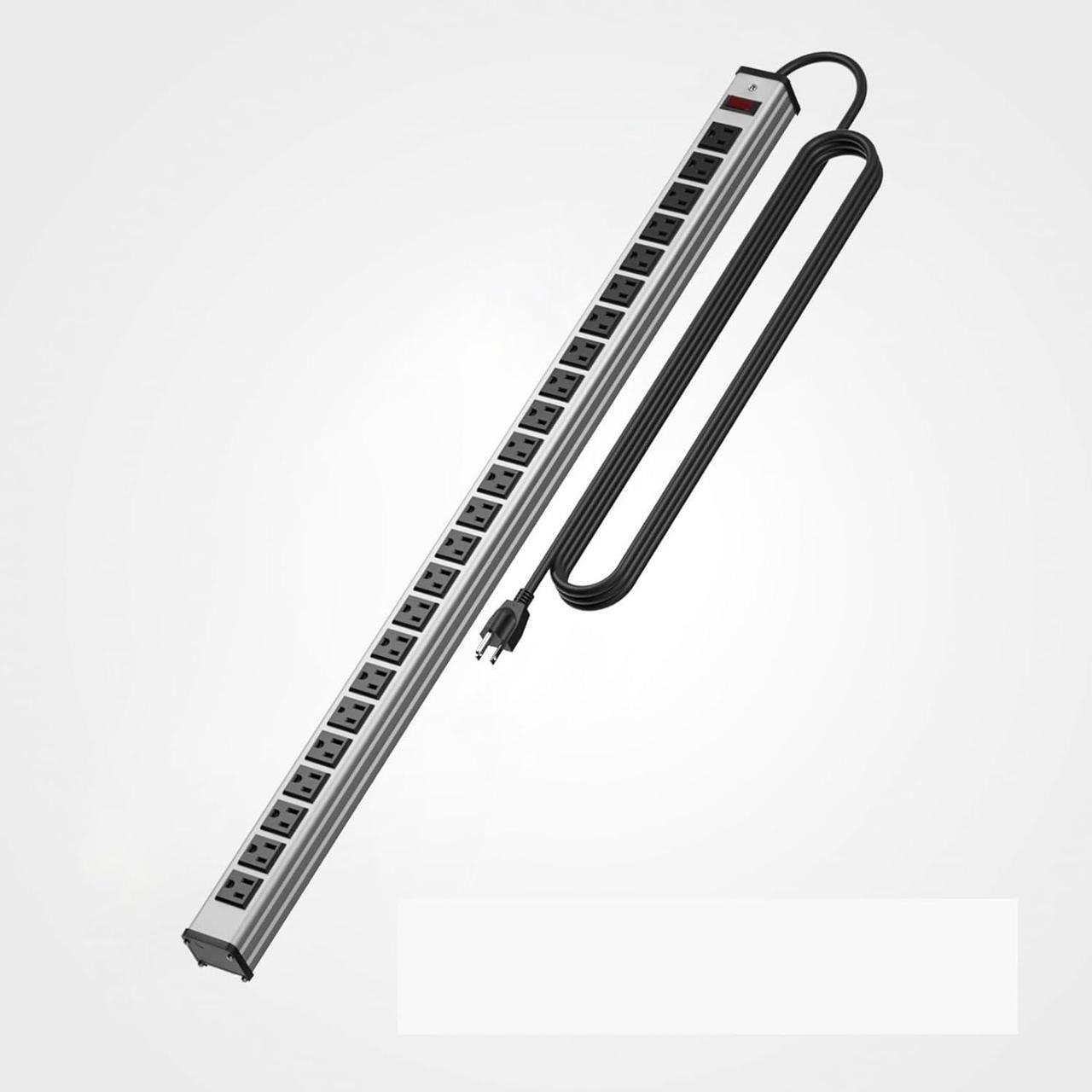 Main image of 24 Outlets Extra Long Power Strip,Heavy Duty Metal Socket Power Strip,Metal Power Strip with 15-Foot Extension Power Cord,ETL Certified