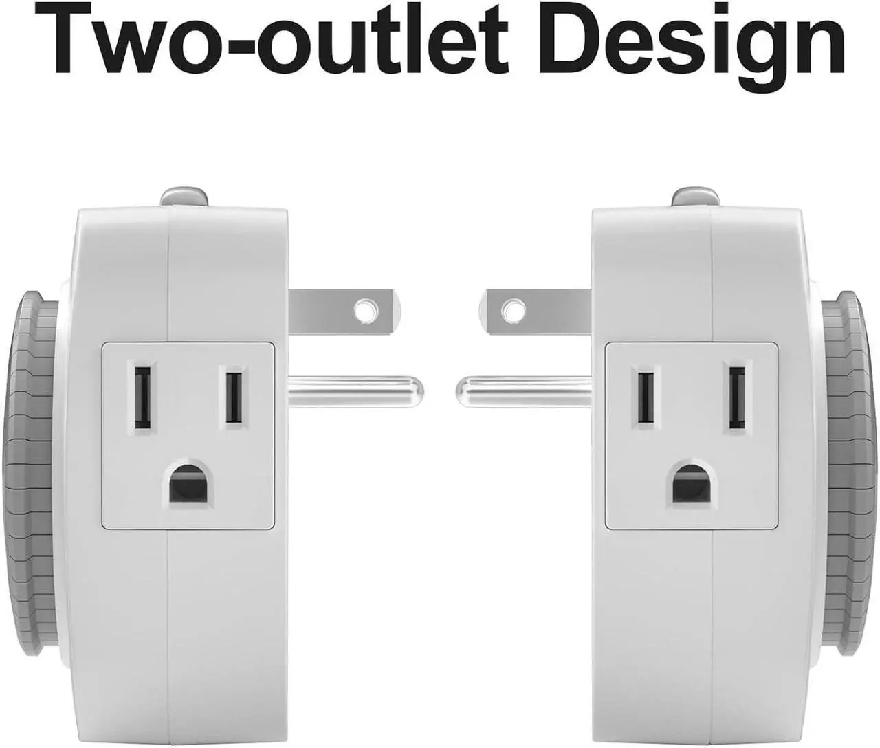 Alt view image 2 of 6 - 24 Hour Indoor Mechanical Timer with 2 Ground 3 Plug Socket Timer,30 min Daily on/Off Cycle for Lamps, Christmas Tree Lights, ETL Certified, White,4 Pack
