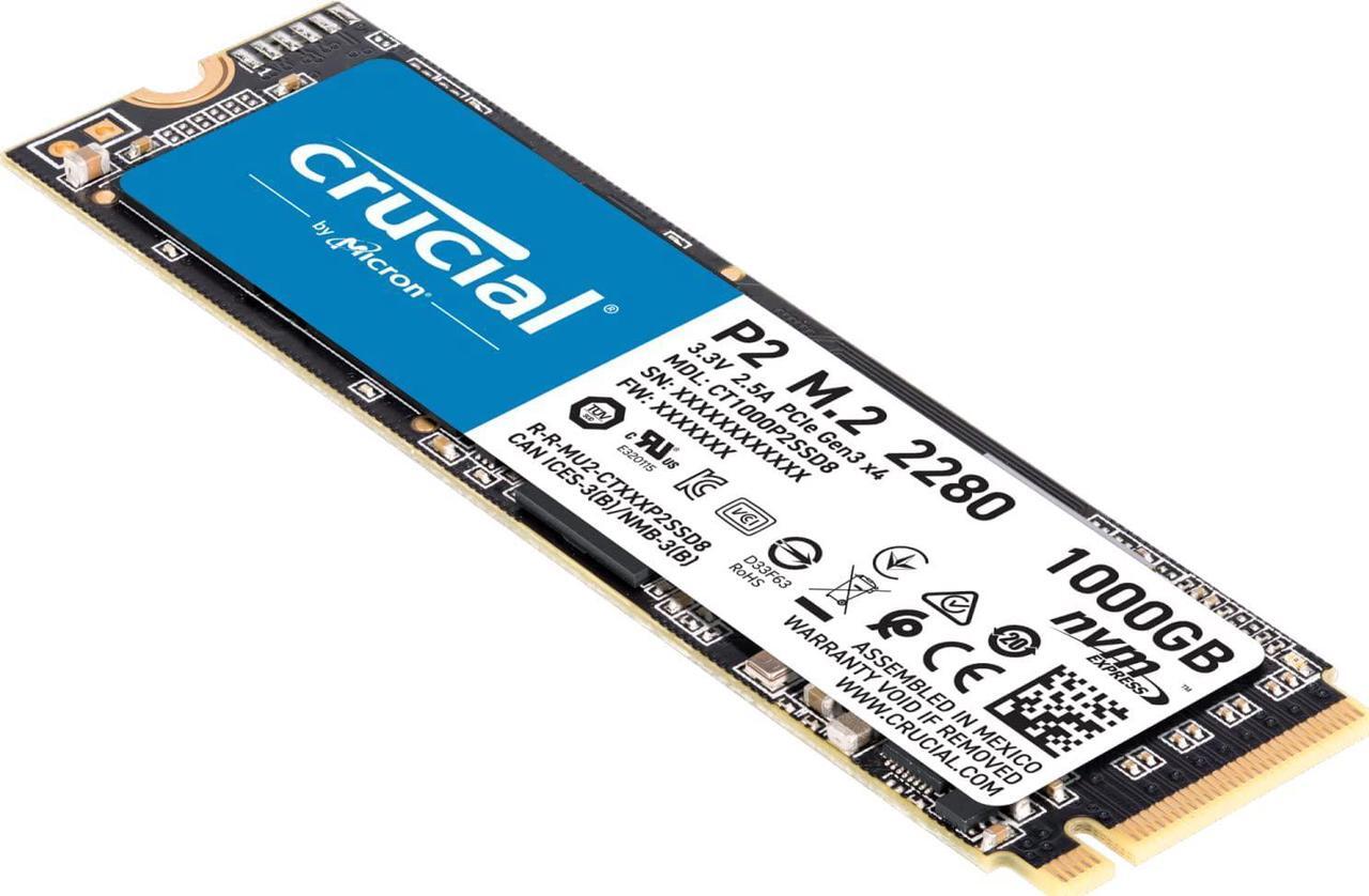 Alt view image 7 of 11 - Crucial P2 1TB 3D NAND NVMe PCIe M.2 SSD Up to 2400 MB/s - CT1000P2SSD8