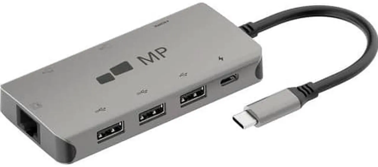 Alt view image 9 of 17 - Mobile Pixels 8-in-1 USB C Hub/Adapter/Dongle USB 3.0 Ports, Ethernet Port, 4K HDMI Port, SD Card Slot, Micro SD Card Slot, USB-C Charging Port, Portable for All Type C Laptops (Space Gray)