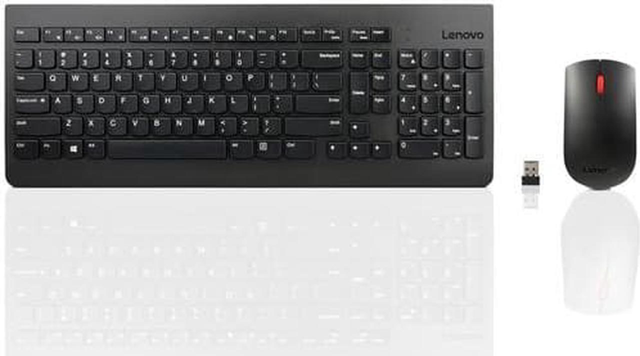 Lenovo 510 Wireless Keyboard & Mouse Combo, 2.4 GHz Nano USB Receiver, Full Size, Island Key Design, Left or Right Hand, 1200 DPI Optical Mouse, GX30N81775, Black