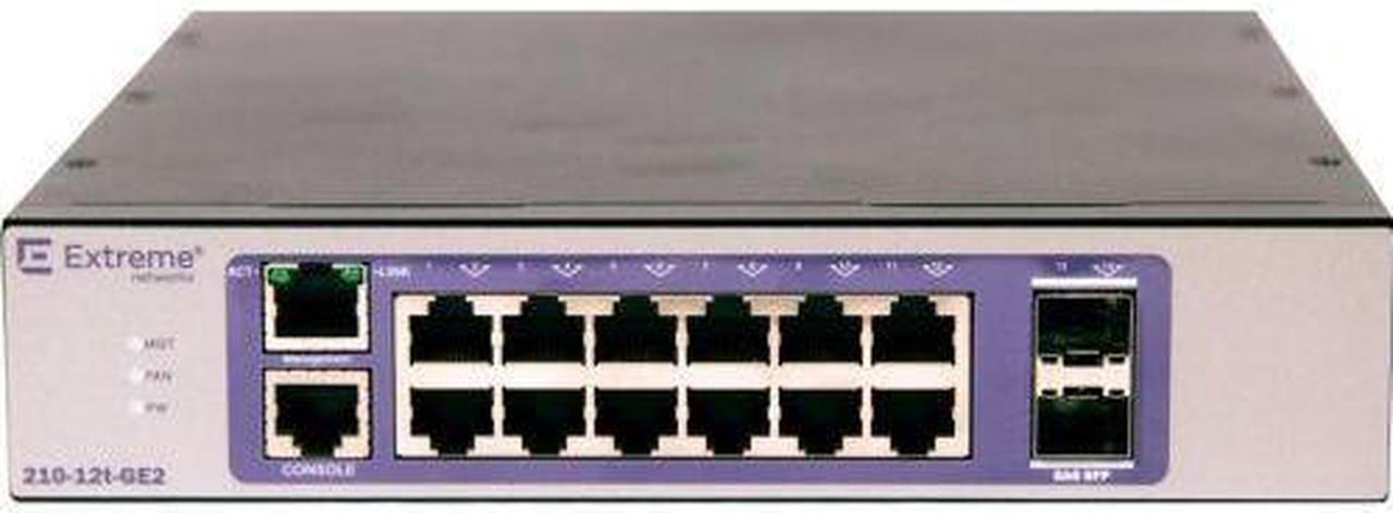 Alt view image 12 of 13 - Extreme Networks - 16566 - Extreme Networks 210-12t-GE2 Ethernet Switch - 12 Ports - Manageable - 3 Layer Supported -