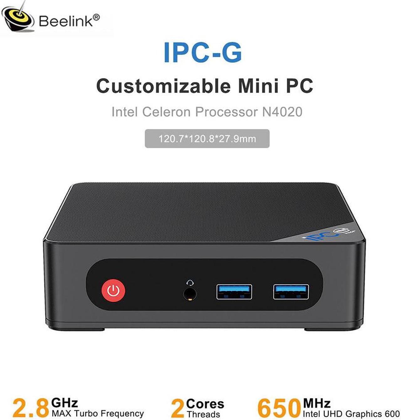 BEELINK IPC-G Fanless Mini PC Intel Celeron N4020 4G/8G DDR4 64G/128G SSD Wifi5 BT5.1 Minipc desktop Gaming computer Laptop 8GB / 128GB