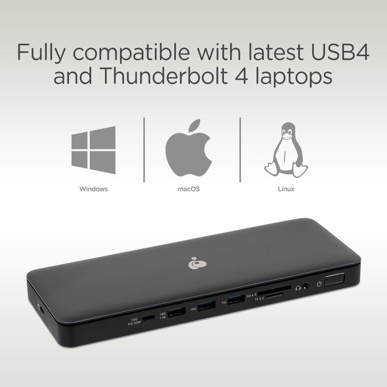 Alt view image 17 of 20 - IOGEAR Docking Station Dock Pro USB4 8K Triple View - GUD4C8K3