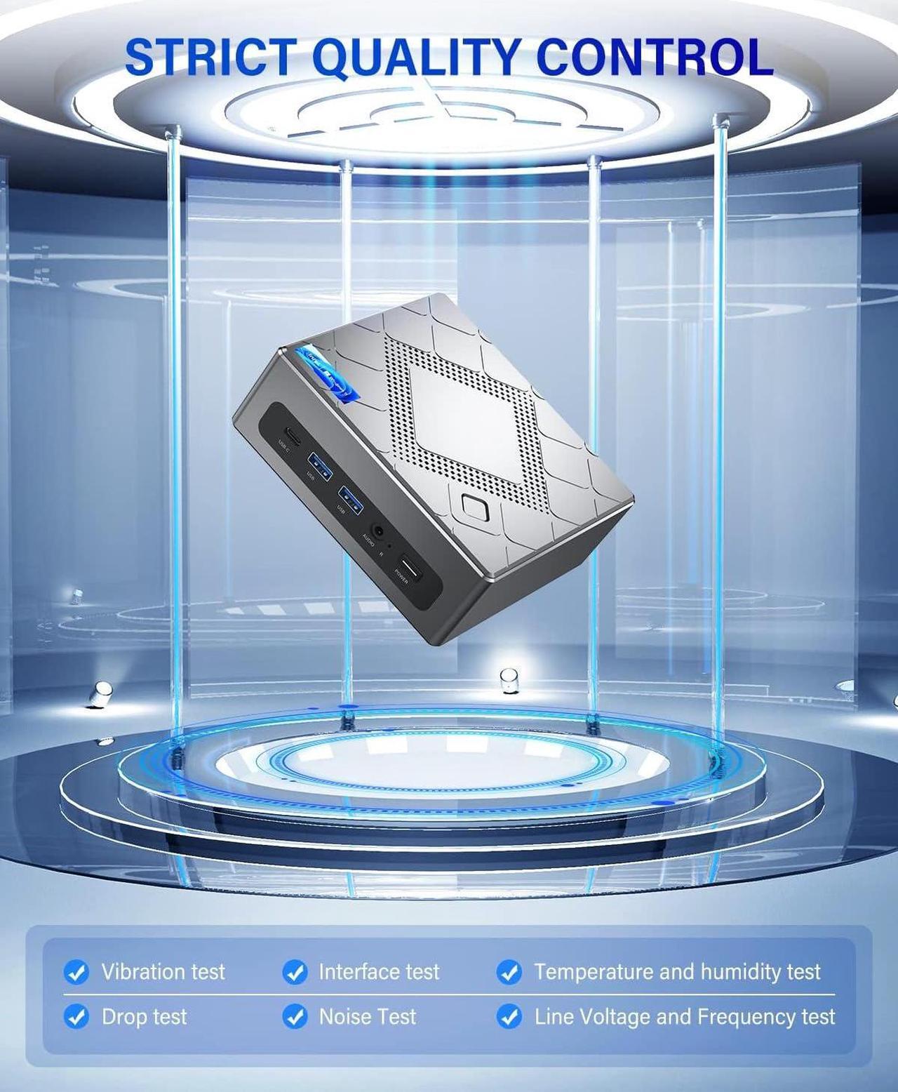 Alt view image 6 of 7 - KAMRUI CK10 Mini PC 16GB RAM 512GB ROM, Intel Core i5-12450H(up to 4.4GHz) Mini Computer, 8 Cores Small Desktop Computers Tower Support Triple Display 4K, NVME SATA SSD,WiFi 6,Type C,LAN, BT5.2,HTPC