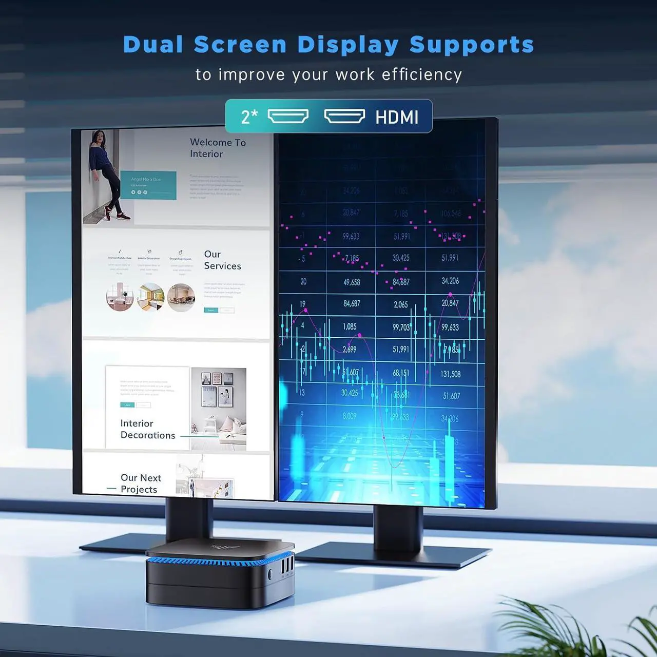 Alt view image 4 of 7 - KAMRUI AK1PLUS Mini PC with Intel Alder Lake N97(up to 3.60 GHz), 16GB RAM 512GB ROM Small Desktop Computer, 4K UHD Mini PC windows 11 home WiFi6 BT5.2 Dual HDMI LAN on Business Home Office Family-NAS