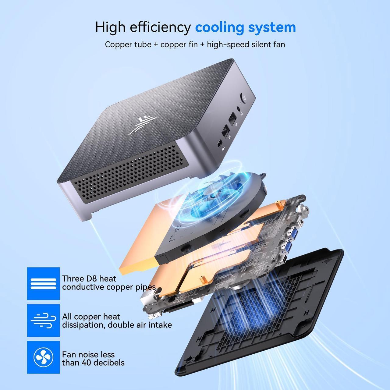 Alt view image 6 of 7 - KAMRUI Mini Gaming PC 16GB DDR5 512GB NVMe SSD, Mini Computers with Ryzen 9 6900HX+ AMD Radeon 680M, Support 4K Triple Screen,RGB Lights,WiFi6,BT5.2,Type C,up to 4.9Ghz, AM21