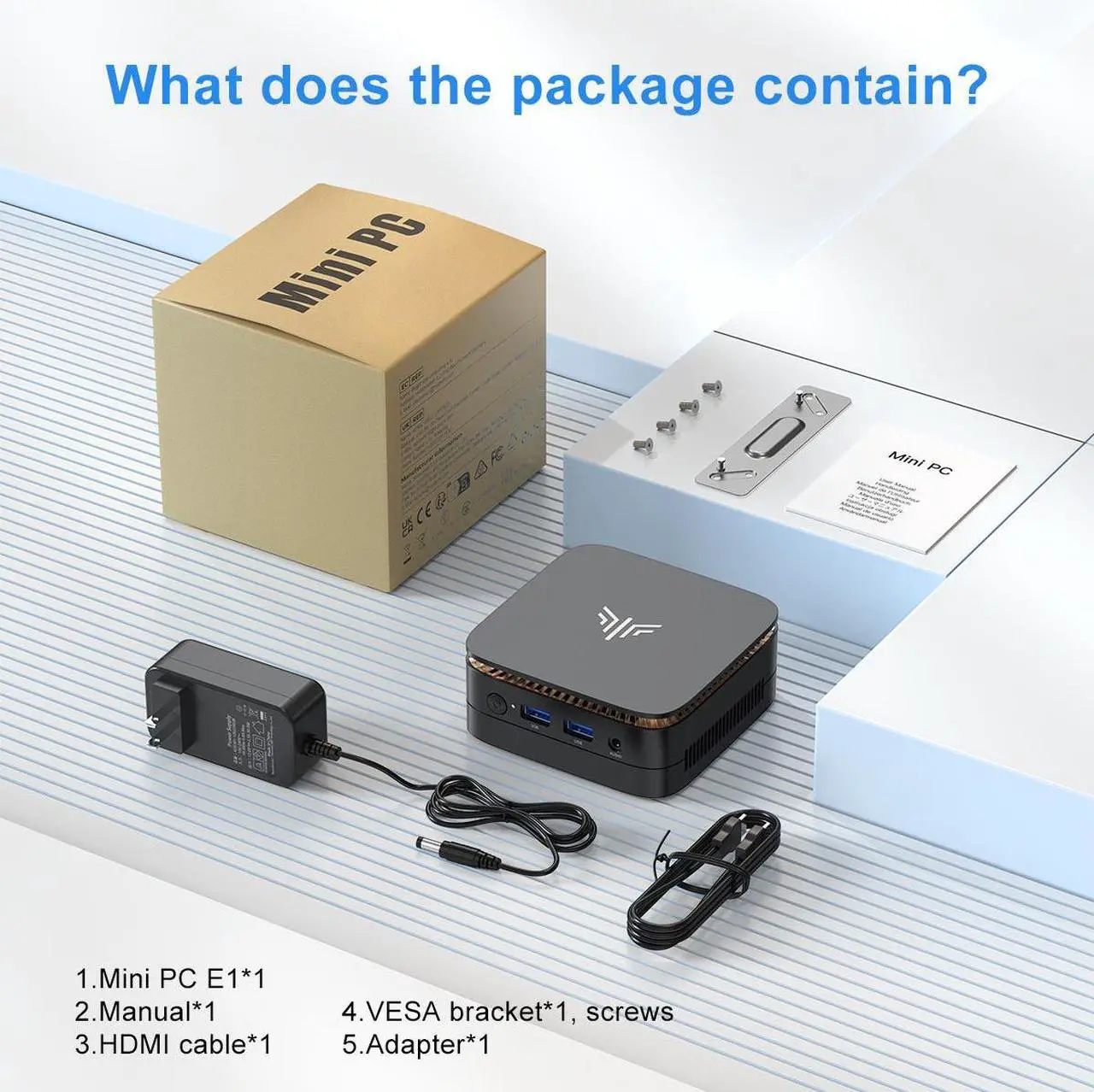 Alt view image 7 of 7 - KAMRUI Mini PC E1 with 12th Alder Lake-N97 (4C/4T, Up to 3.6GHz), 16GB RAM LPDDR5 1TB PCIe M.2 SSD Mini Desktop Computer Windows 11Pro-4K Triple Display, WiFi 5, Dual LAN for Home/Office