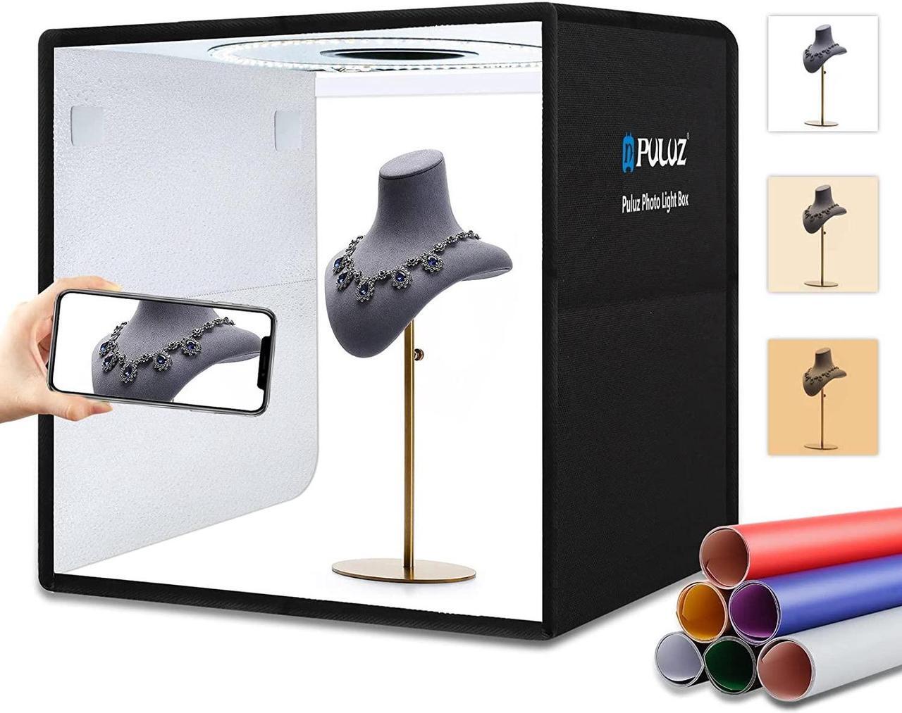 Alt view image 8 of 14 - Portable Photo Studio Light Box, PULUZ 16"X16" Professional Dimmable Shooting Tent Kit with 144 Leds Lights & 6 Kinds Double-Sided Color Backgrounds for Product Photography