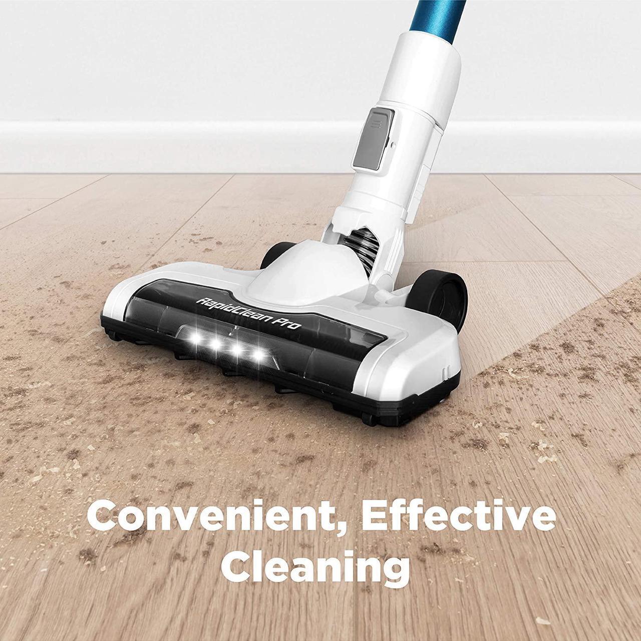 Alt view image 2 of 7 - Eureka RapidClean Pro Lightweight Cordless Vacuum Cleaner, High Efficiency Powerful Digital Motor LED Headlights, Convenient Stick and Handheld Vac, Essential, White