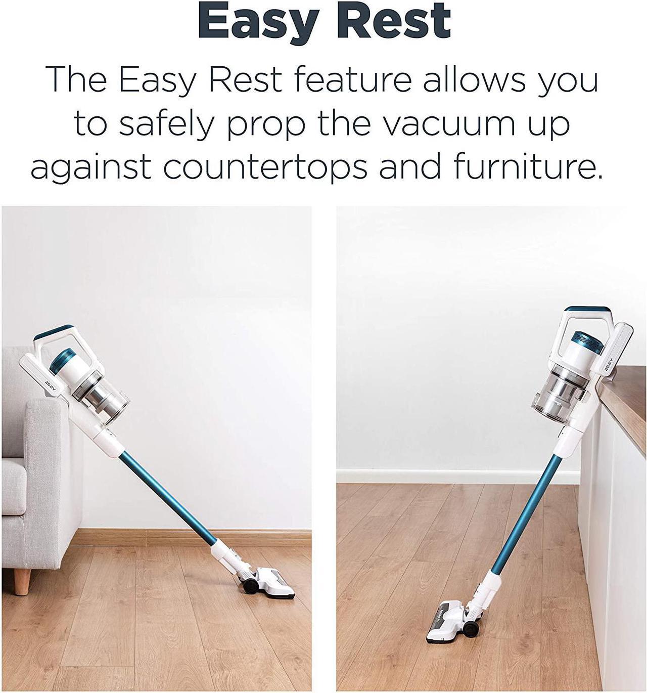 Alt view image 4 of 7 - Eureka RapidClean Pro Lightweight Cordless Vacuum Cleaner, High Efficiency Powerful Digital Motor LED Headlights, Convenient Stick and Handheld Vac, Essential, White