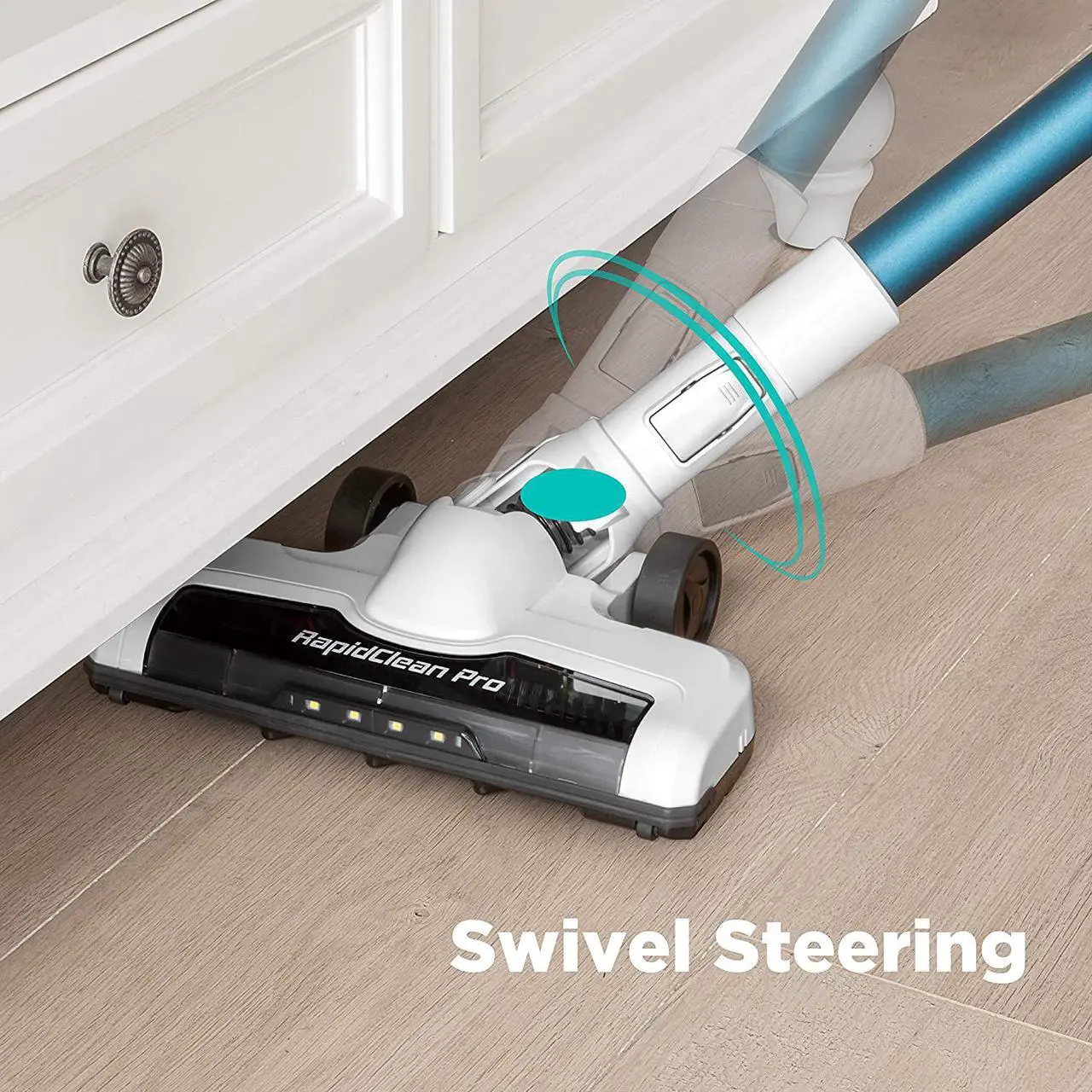 Alt view image 6 of 7 - Eureka RapidClean Pro Lightweight Cordless Vacuum Cleaner, High Efficiency Powerful Digital Motor LED Headlights, Convenient Stick and Handheld Vac, Essential, White