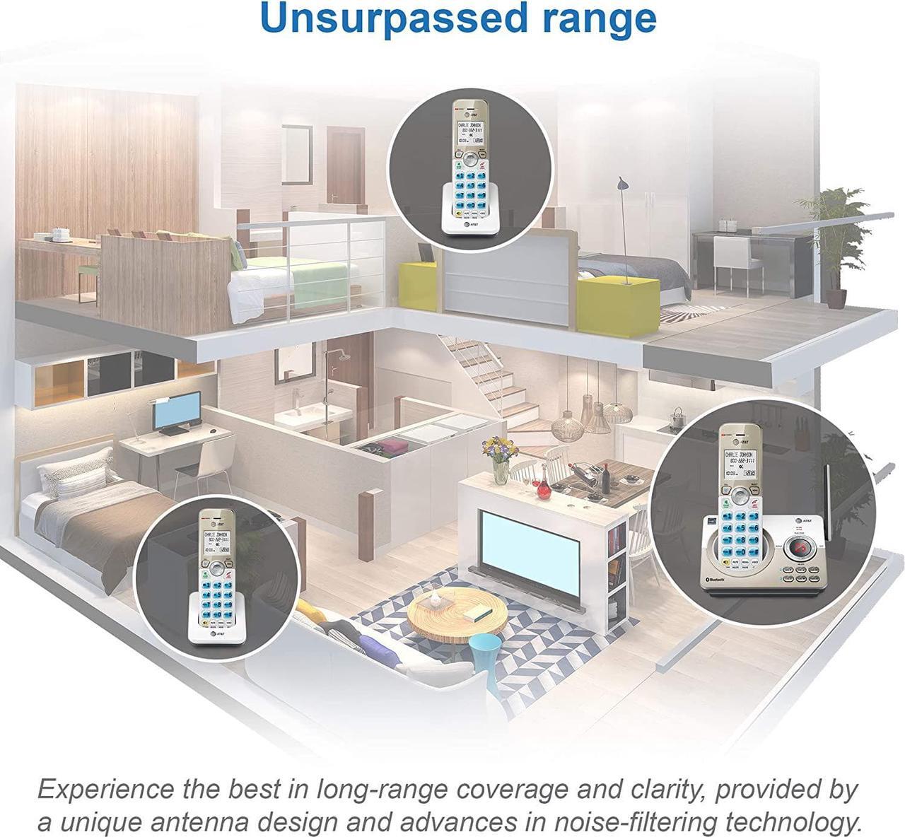 Alt view image 5 of 7 - DL72119 DECT 6.0 Cordless Phone for Home with Bluetooth Connect to Cell Call Blocking 1.8 Backlit Screen Big Buttons intercom and Unsurpassed Range