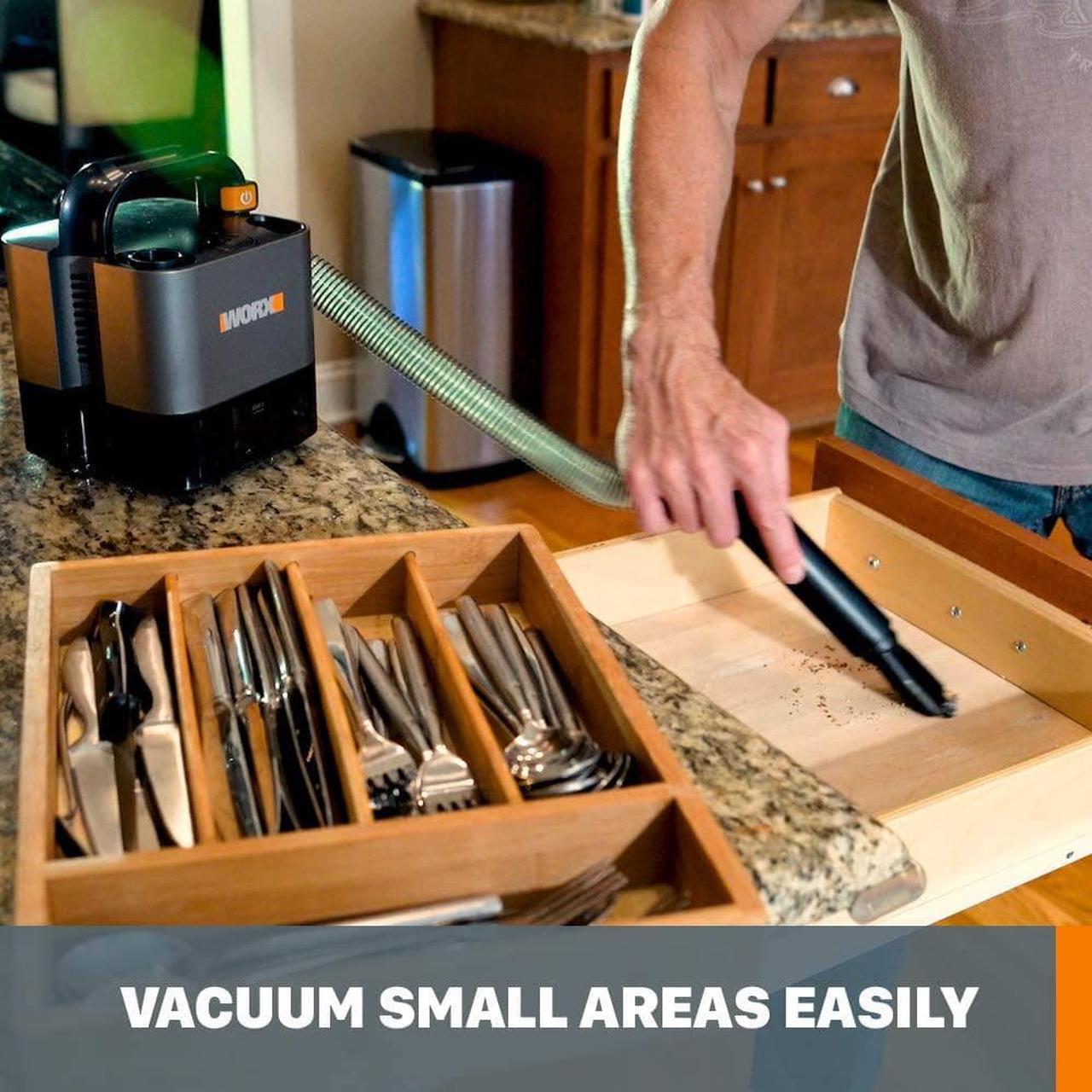 Alt view image 2 of 7 - WORX WX030L 20V Power Share Cordless Cube Vac Compact Vacuum, Black