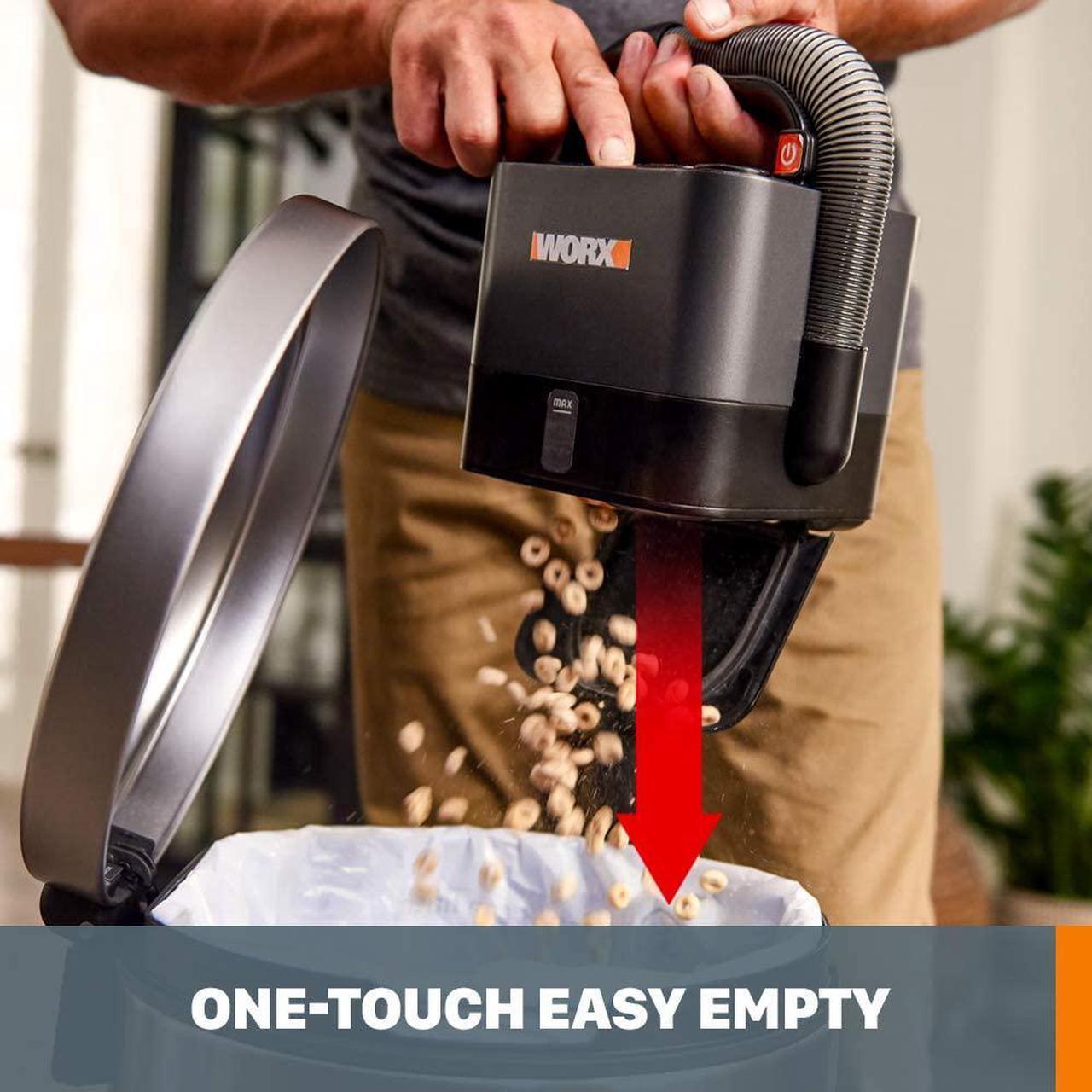 Alt view image 3 of 7 - WORX WX030L 20V Power Share Cordless Cube Vac Compact Vacuum, Black