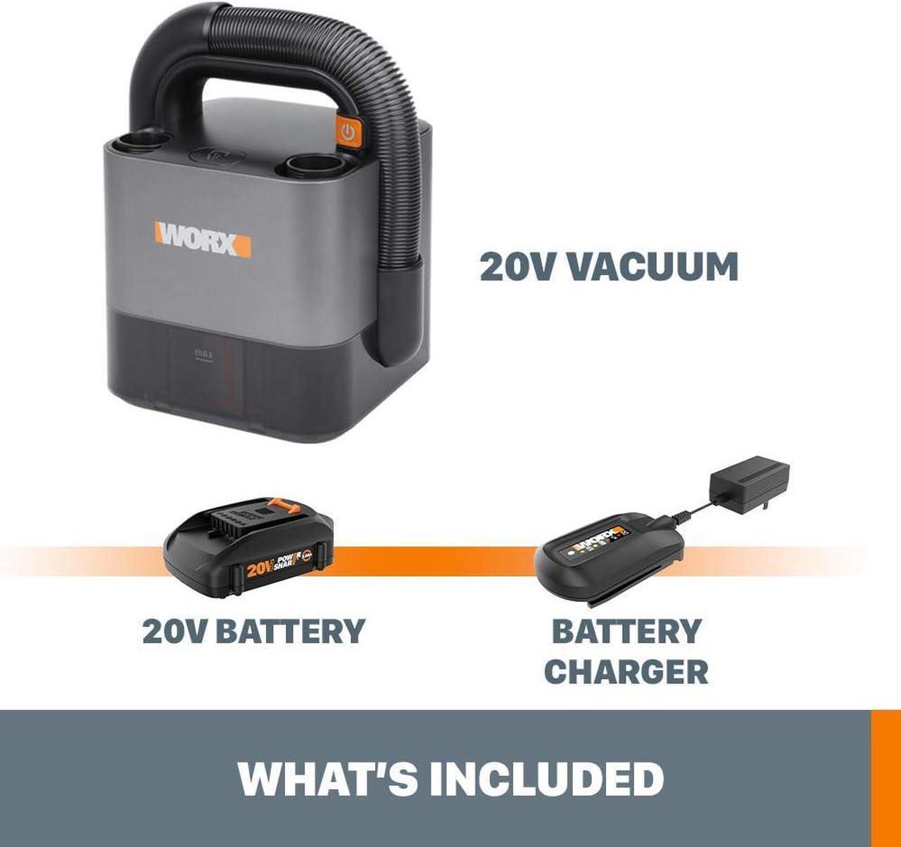Alt view image 7 of 7 - WORX WX030L 20V Power Share Cordless Cube Vac Compact Vacuum, Black