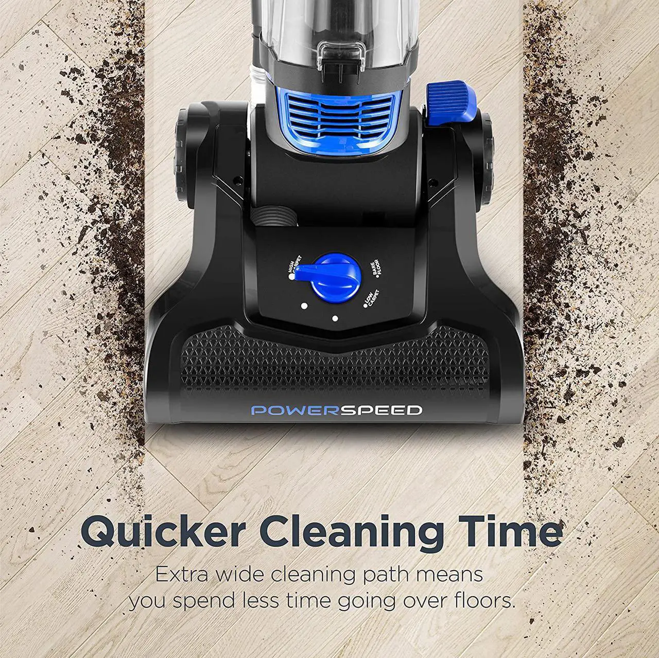 Alt view image 3 of 7 - Eureka Lightweight Powerful Upright Vacuum Cleaner for Carpet and Hard Floor, PowerSpeed, New Model,Blue,black/New Model
