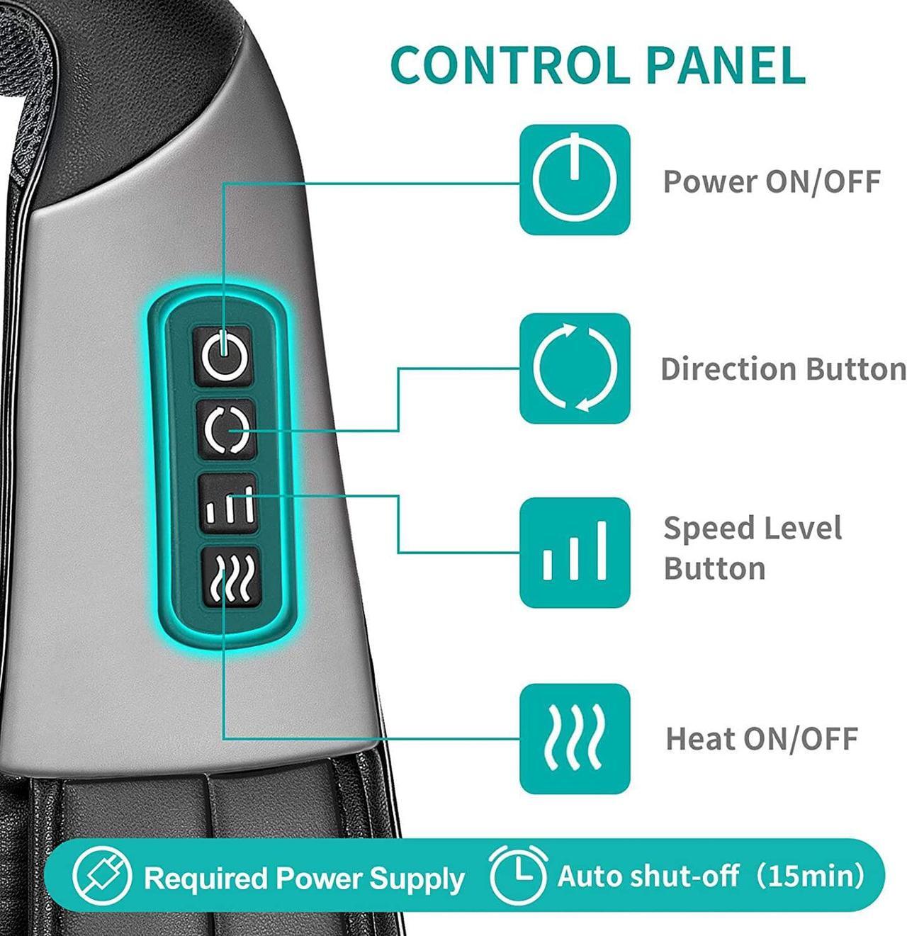 Alt view image 3 of 7 - Shiatsu Neck and Back Massager with Soothing Heat,  Electric Deep Tissue 3D Kneading Massage Pillow for Shoulder, Leg, Body Muscle Pain Relief, Home, Office, and Car Use