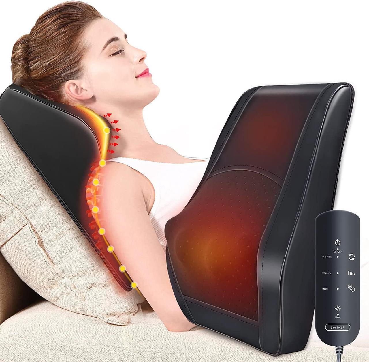 Back Massager with Heat, Massagers for Neck and Back, Shiatsu Neck Massage Pillow for Back, Neck, Shoulder, Leg Pain Relief, Gifts for Men Women Mom Dad, Stress Relax at Home Office and Car