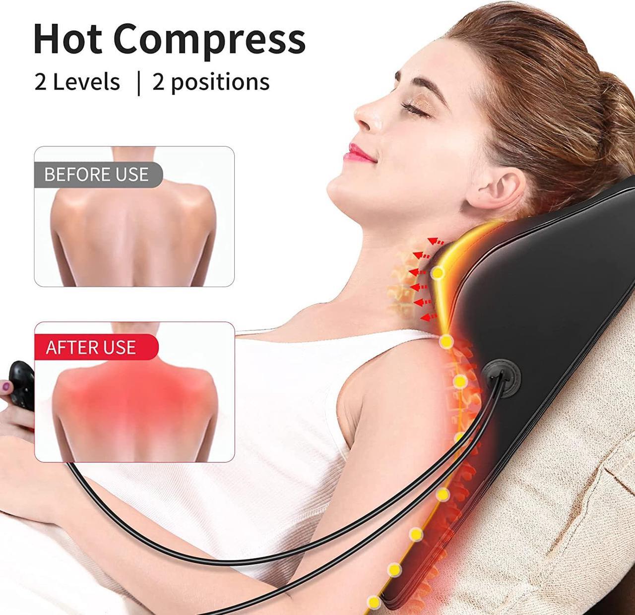 Alt view image 3 of 7 - Back Massager with Heat, Massagers for Neck and Back, Shiatsu Neck Massage Pillow for Back, Neck, Shoulder, Leg Pain Relief, Gifts for Men Women Mom Dad, Stress Relax at Home Office and Car