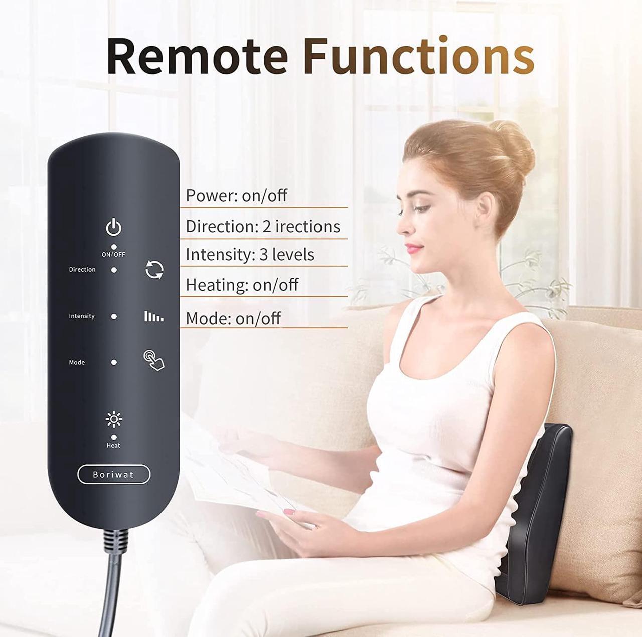 Alt view image 5 of 7 - Back Massager with Heat, Massagers for Neck and Back, Shiatsu Neck Massage Pillow for Back, Neck, Shoulder, Leg Pain Relief, Gifts for Men Women Mom Dad, Stress Relax at Home Office and Car