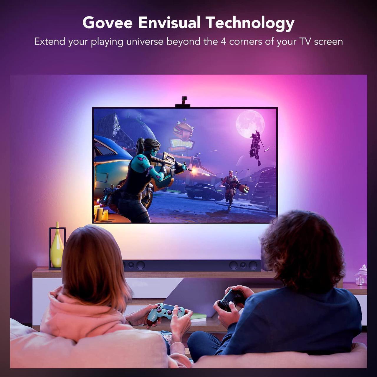 Alt view image 3 of 7 - Govee Envisual TV LED Backlights with Camera, DreamView T1 RGBIC Wi-Fi TV Backlights for 55-65 inch TVs PC, Works with Alexa & Google Assistant, App Control, Music Sync TV Lights, Adapter, H6199