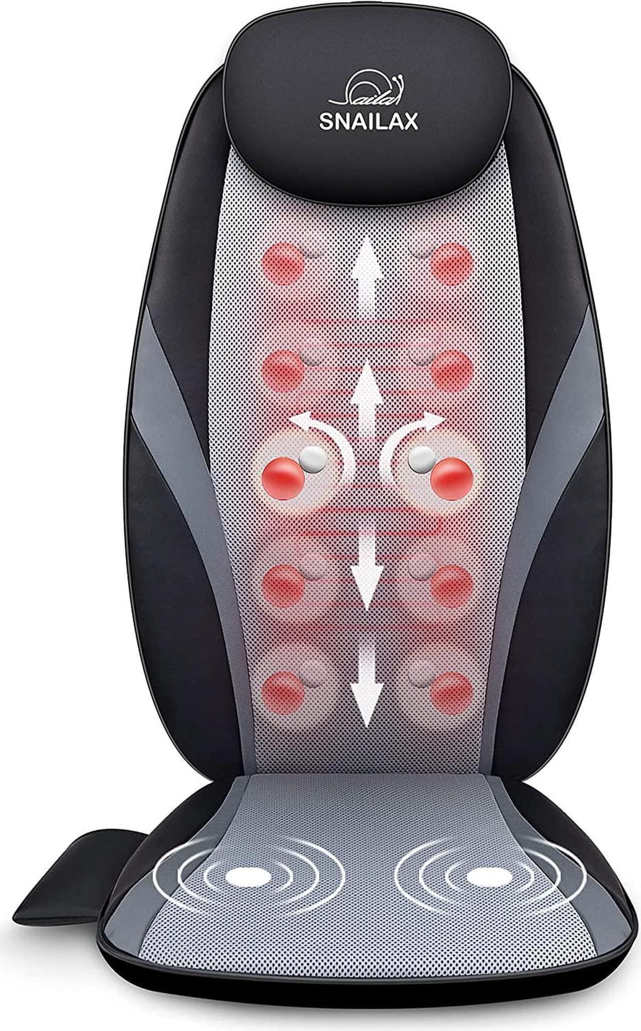 Snailax Shiatsu Massage Cushion with Heat Massage Chair Pad Kneading Back Massager for Home Office Seat use