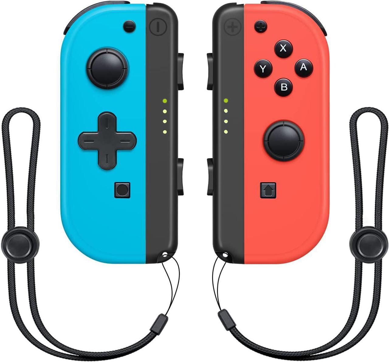 Joypad Controller Compatible with Switch Controller Joy-Pads with Grip Hand,Switch Controllers Supports Wake-up Function (Red and Blue)