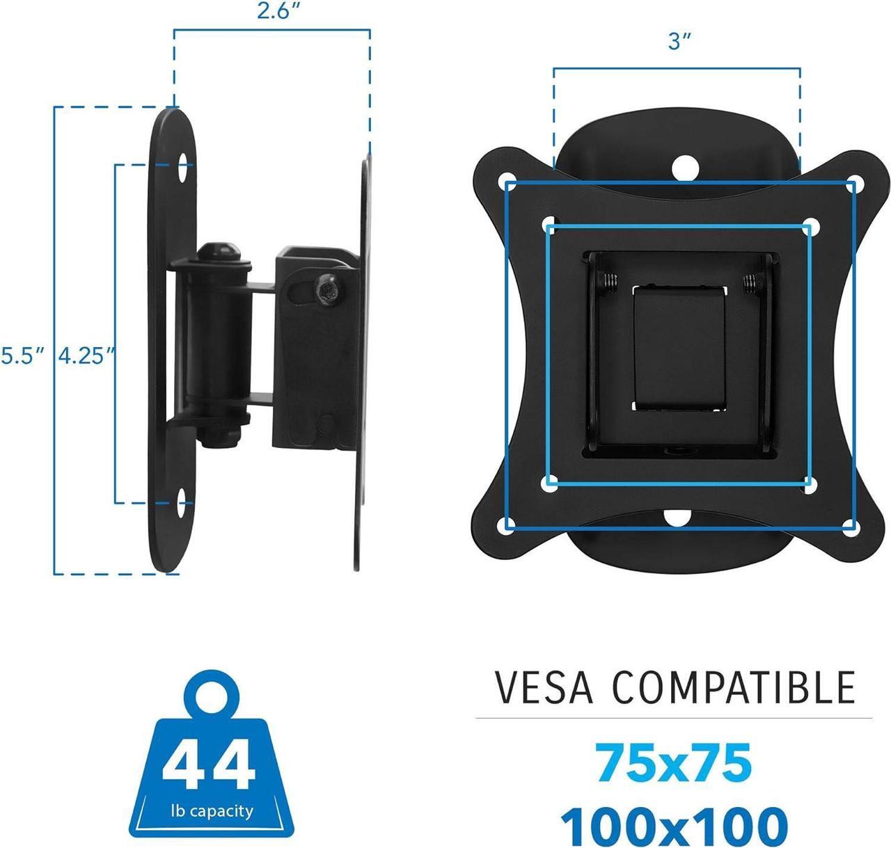 Alt view image 5 of 7 - MI-2829 Small TV Monitor Wall Mount | RV TV Mount | Quick Release VESA Wall Mount | Fits 19 20 21 22 23 24 25 Inch Screens | 75 100 VESA Compatible | Low-Profile Slim Design | 44lb Capacity