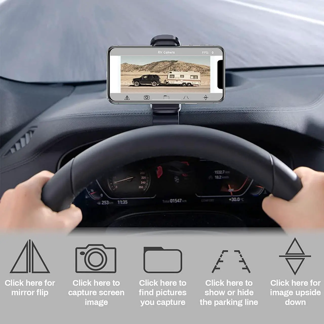 Alt view image 4 of 7 - EWAY WiFi Magnetic Hitch Wireless Backup Rear/Front View Camera Rechargeable Battery for Easy Hitching of Gooseneck Horse Boat Travel Trailer/Fifth Wheels/RV/Camper Reverse for iPhone iPad Android