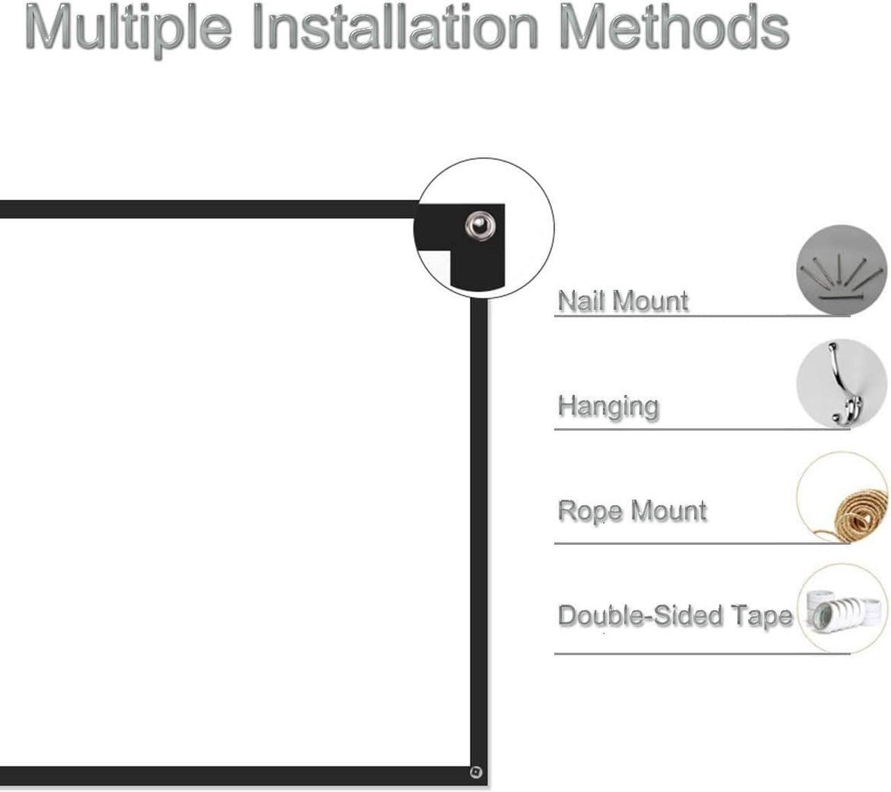 Alt view image 5 of 6 - 200-inch Large Projector Screen 16:9 Hanging Projection Screen Movie Screen Washable Fold-able Anti-Crease for Office Conference Presentation Theater Party