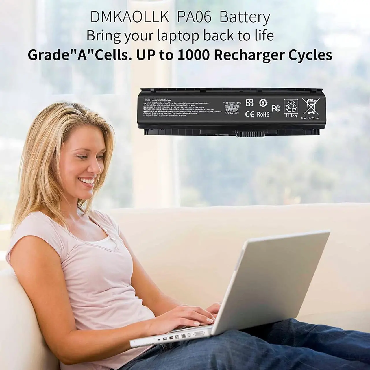 Alt view image 2 of 7 - PA06 849911-850 Laptop Battery for HP Omen 17 17-w 17-ab200 17t-ab00 17-w200 Series 17-w053dx 17-w253dx 17-w033dx 17-ab011nl 849571-221 849571-241 PA06062 HQ-TRE HSTNN-DB7K - 12 Months Warranty