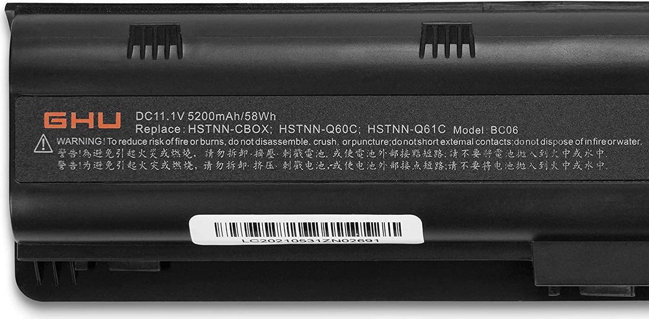 Alt view image 3 of 6 - GHU New Battery MU06 MU09 593553-001 593554-001 58 Wh Compatible with HP G62 G42 586028-341 588178-141 WD548AA WD549AA 593562-001 584037-001 HSTNN-LB0W HSTNN-UB0W HSTNN-LB0W HSTNN-CBOW HSTNN-I84C