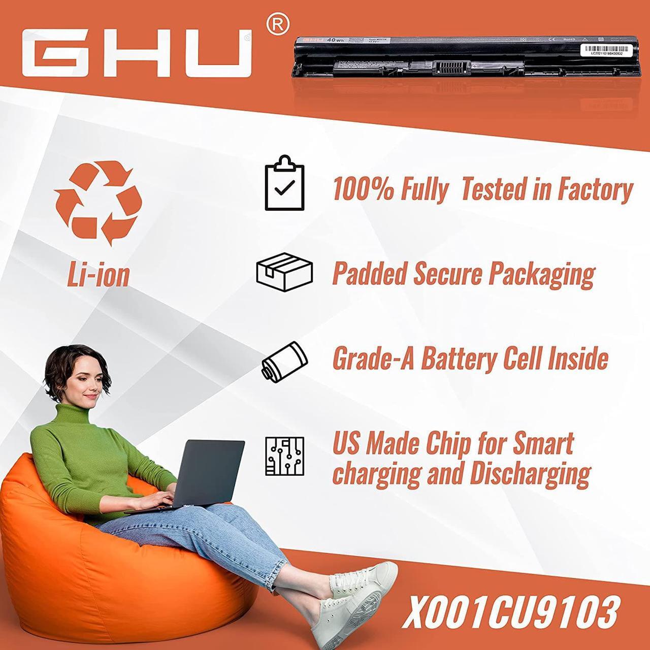 Alt view image 7 of 7 - GHU New 40 Wh Replacement Battery for M5Y1K HD4J0 Compatible with Dell Inspiron 15 5000 3000 Laptop 3551 3552 3567 5458 5551 5555 5559 5758 5558 5559 5758 14 3451 3452 3458 17 5755 5759 6VFVM 1KFH3