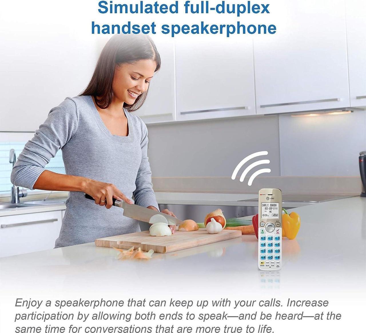 Alt view image 6 of 7 - DL72119 DECT 6.0 Cordless Phone for Home with Bluetooth Connect to Cell Call Blocking 1.8 Backlit Screen Big Buttons intercom and Unsurpassed Range