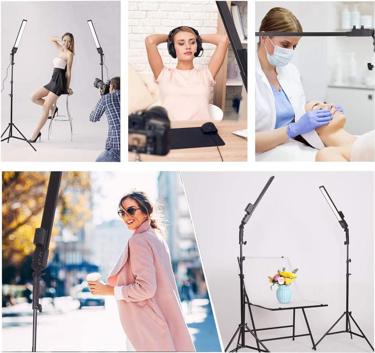Alt view image 6 of 7 - LED Video Light Battery Powered Photography Light Portable Handheld Wand,Dimmable 2800-5500K Photo Studio Light Kit with NP-970 Li-ion Battery and Stand for Portrait, YouTube,Outdoor Video