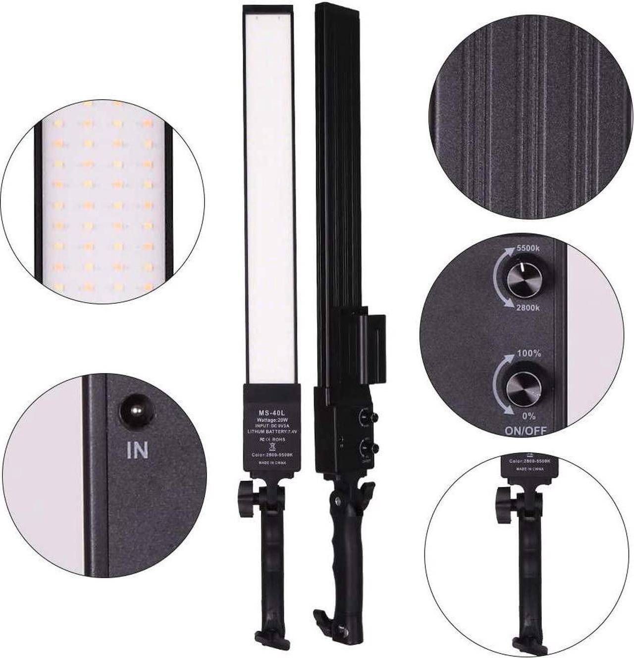 Alt view image 7 of 7 - LED Video Light Battery Powered Photography Light Portable Handheld Wand,Dimmable 2800-5500K Photo Studio Light Kit with NP-970 Li-ion Battery and Stand for Portrait, YouTube,Outdoor Video