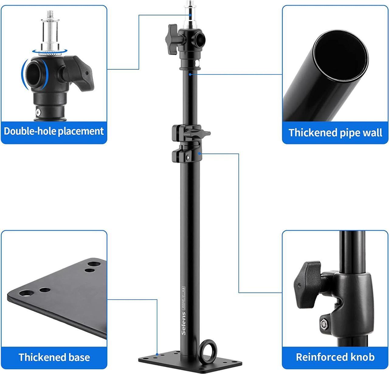 Alt view image 3 of 6 - Selens Photography Camera Wall Mount Boom Arm, Ceiling Wall Mounting Up to 22inch for Photo Video Studio Strobe Light, Softbox, Overhead Mount, with 3/8 1/4 Thread, 2 Pack