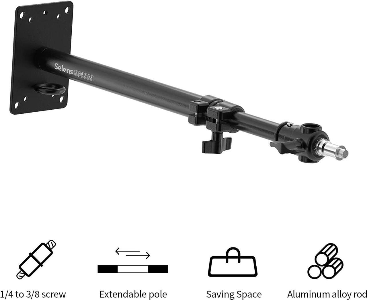 Alt view image 2 of 6 - Selens Photography Camera Wall Mount Boom Arm, Ceiling Wall Mounting Up to 22inch for Photo Video Studio Strobe Light, Softbox, Overhead Mount, with 3/8 1/4 Thread, 2 Pack
