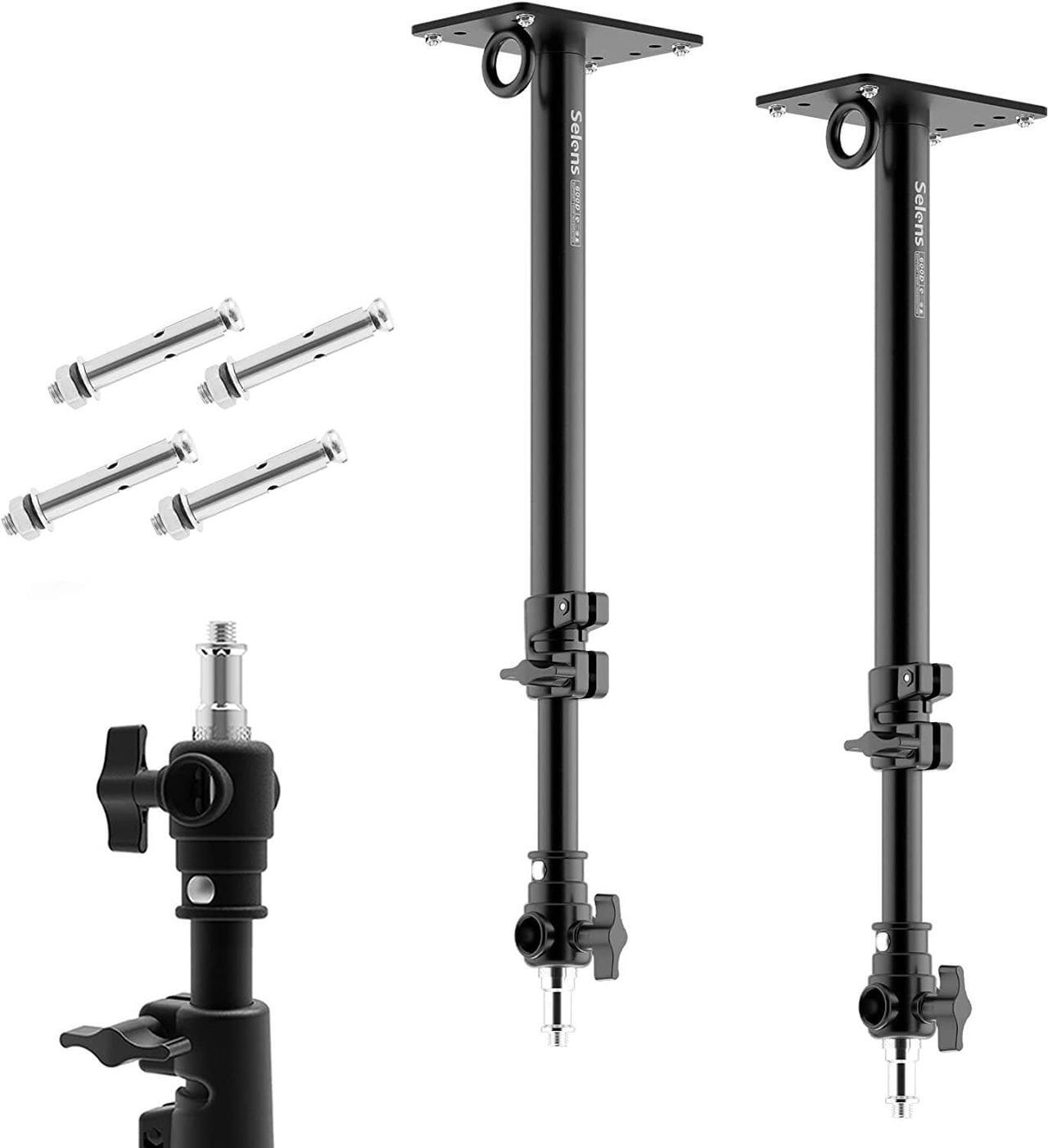 Main image of Selens Photography Camera Wall Mount Boom Arm, Ceiling Wall Mounting Up to 22inch for Photo Video Studio Strobe Light, Softbox, Overhead Mount, with 3/8 1/4 Thread, 2 Pack