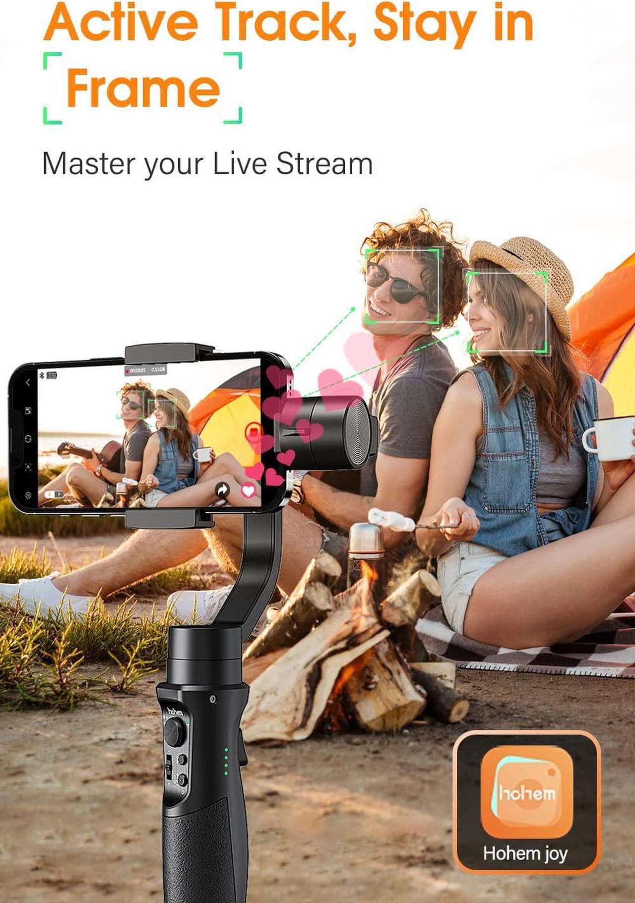 Alt view image 5 of 7 - Gimbal Stabilizer for Smartphone, 3-Axis Phone Gimbal for Android and iPhone 14,13,12 PRO, Stabilizer for Video Recording with Face/Object Tracking, 600 °Auto Rotation - hohem iSteady Mobile Plus