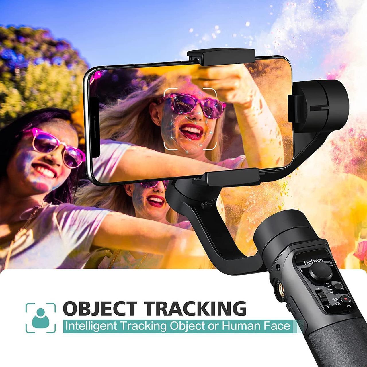 Alt view image 7 of 7 - hohem 3-Axis Gimbal Stabilizer for iPhone 13 12 11 PRO X XR XS Smartphone with 3D Inception Sport Mode Object Face Tracking Motion Time-Lapse Quick Balance Handheld Gimbal for Vlog Youtuber Live Video