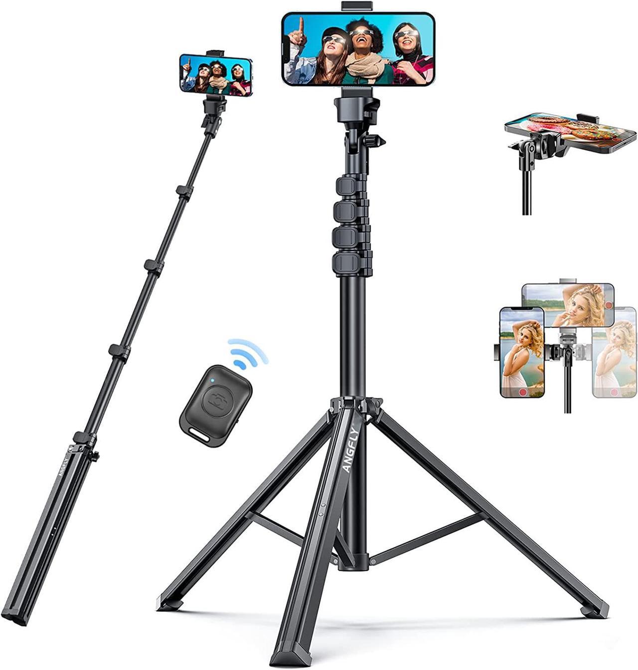 67" Phone Tripod & Selfie Stick, Extendable Cell Phone Tripod Stand with Remote and Phone Holder, Compatible with iPhone 15 14 13/ Android