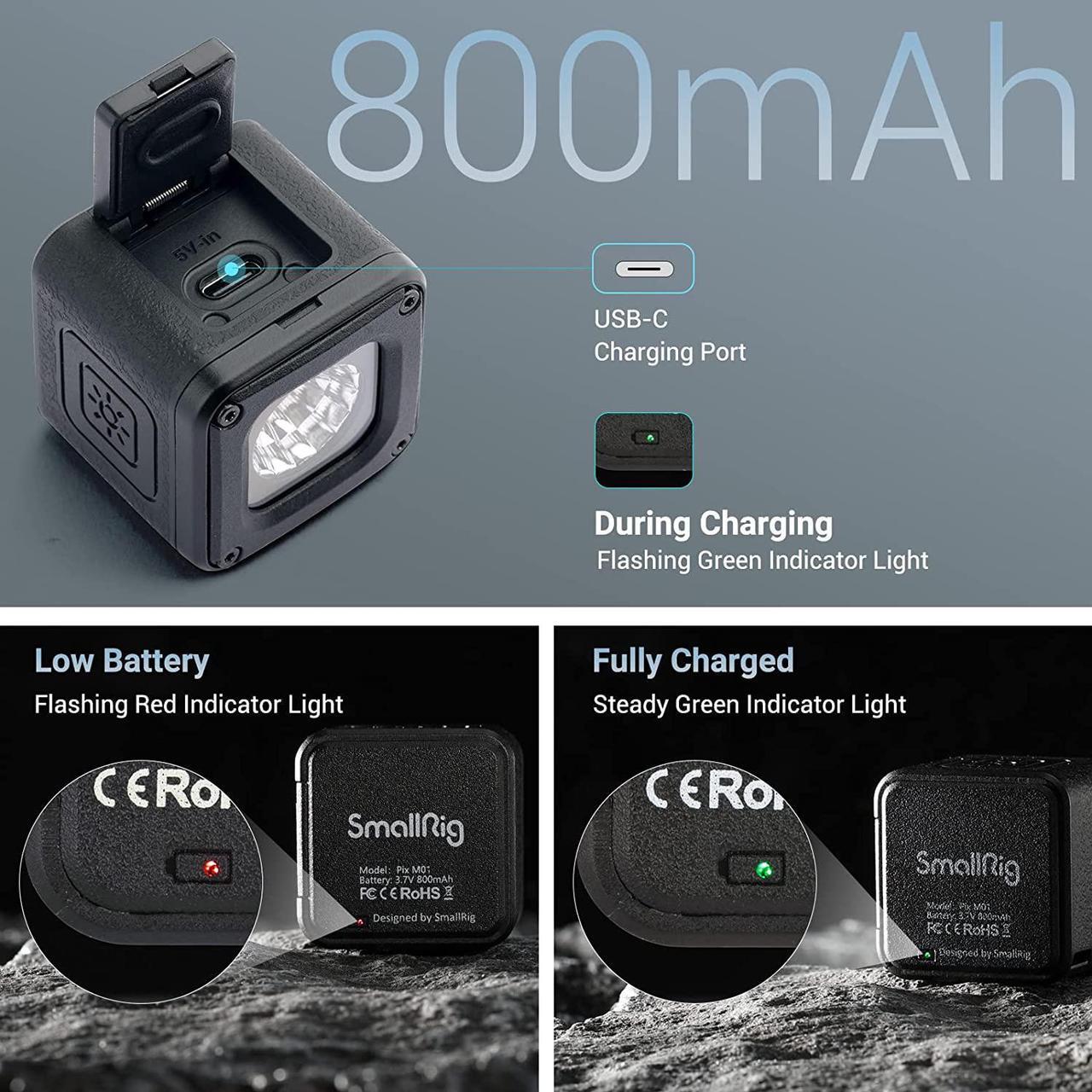 Alt view image 2 of 7 - RM01 Mini LED Video Light Waterproof Portable Lighting Kit with 8 Color Filters, Dimmable Fill Photography Light 5600K CRI95 for Gopro for DJI Action Cameras, for Pocket 3, Cameras