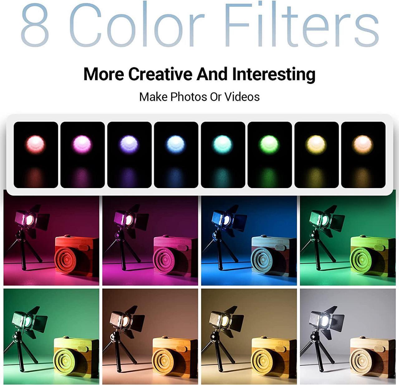 Alt view image 3 of 7 - RM01 Mini LED Video Light Waterproof Portable Lighting Kit with 8 Color Filters, Dimmable Fill Photography Light 5600K CRI95 for Gopro for DJI Action Cameras, for Pocket 3, Cameras