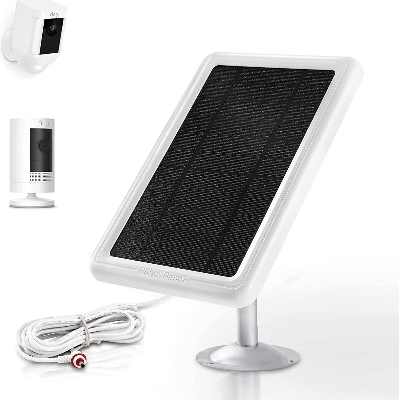 Main image of Ring Camera Solar Panel Charger, Solar Panel for Ring Stick Up Cam 2nd & 3rd Gen, Ring Spotlight Cam Battery, 5V 4.5W Output Super Fast Charging 3.5mm Plug to Device (1Pack-White)