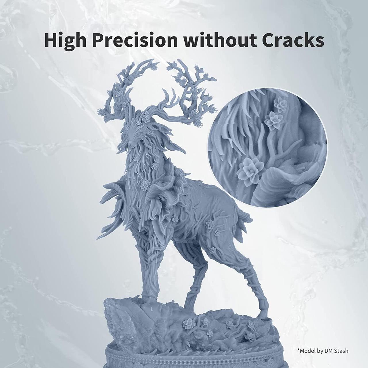 Alt view image 3 of 6 - ANYCUBIC Water Washable Resin, 3D Printer Resin with Low Viscosity and Fast Printing, 405nm High Precision UV-Curing 3D Resin, Photopolymer Resin for 8K Capable LCD DLP 3D Printing (Grey, 1kg)