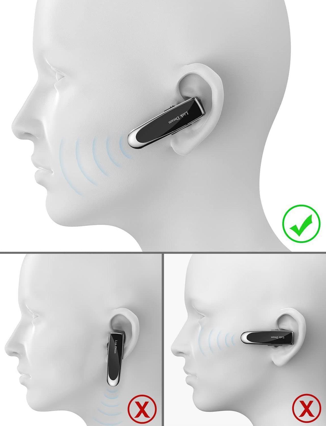 Alt view image 6 of 6 - Bluetooth Earpiece for Cell Phone Hands Free Wireless Headset Noise Cancelling Mic 24Hrs Talking 1440Hrs Standby Compatible with iPhone Android for Driver Trucker (2 Pack)